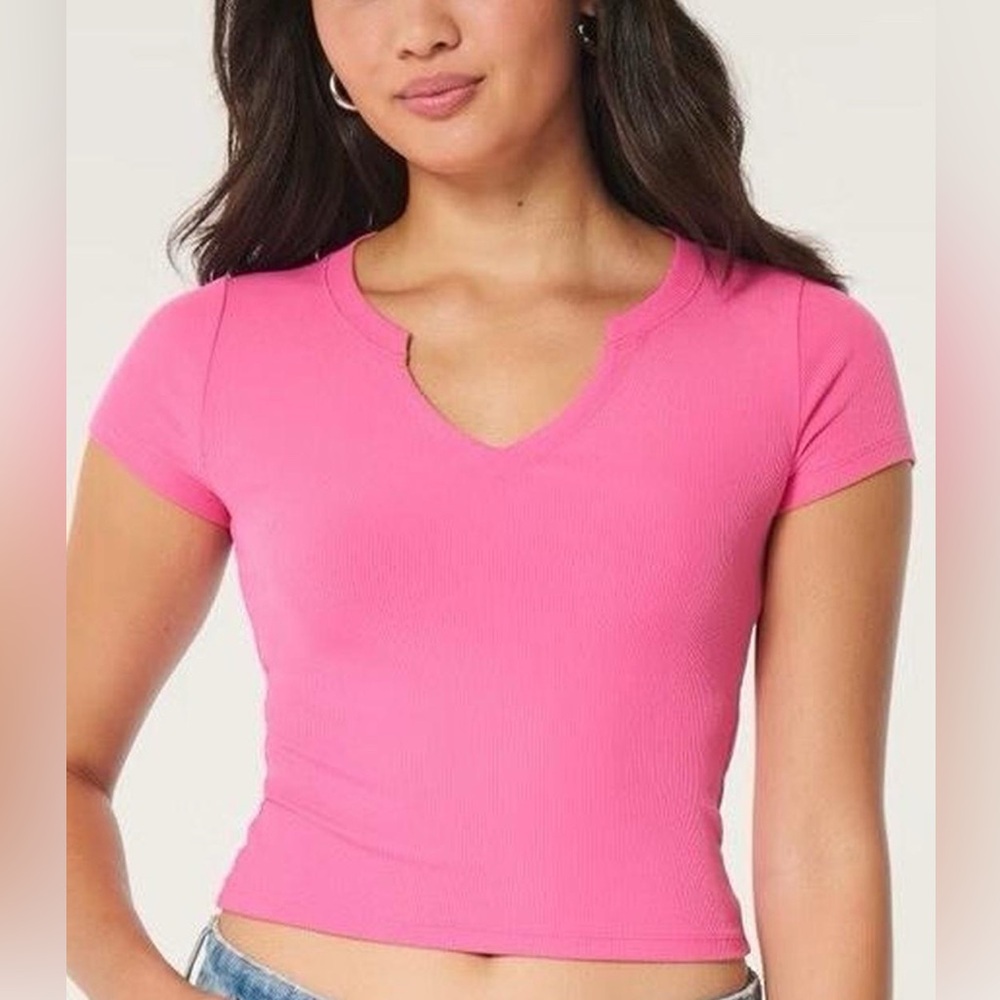 NWOT!!! Hollister Pink Crop Top, Extra Large